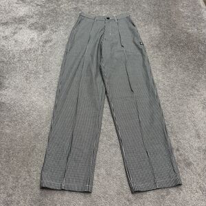 Chef Works Baggy Straight Checked Trouser Pants Mens 28 Black White Uniform